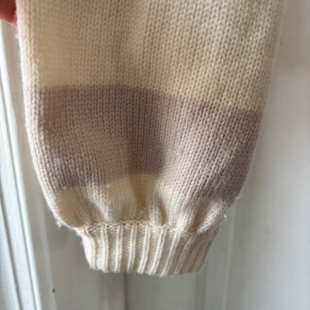Brochu Walker Tie Front Ayla Striped Cardigan Sweater Cream Mauve Size S - Picture 8 of 15